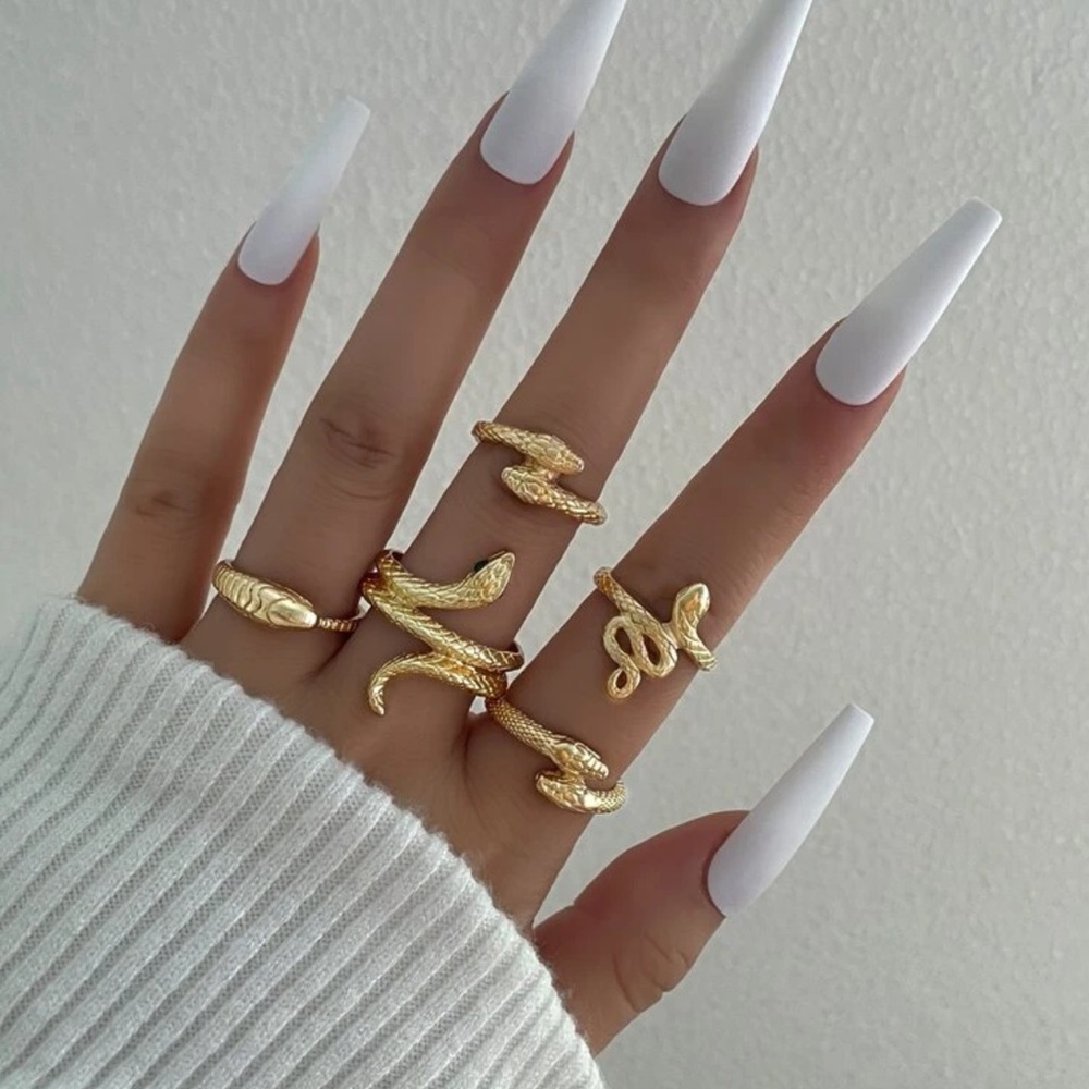 Snake Design Stackable Ring Set of 5